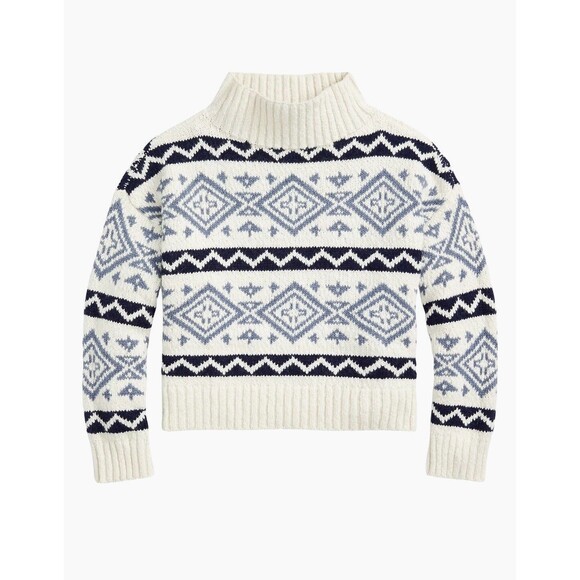Polo by Ralph Lauren Sweaters - Polo Ralph Lauren Women’s Intarsia Wool-Blend Sweater Cream Blue Multi Large New